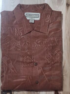 Jamaica Jaxx Textured Brown Button-Up Shirt